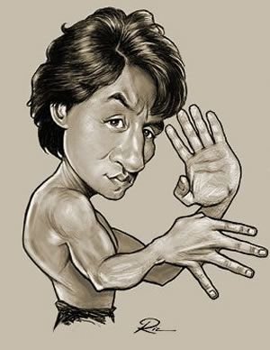 Карикатуры портрет Джеки Чан