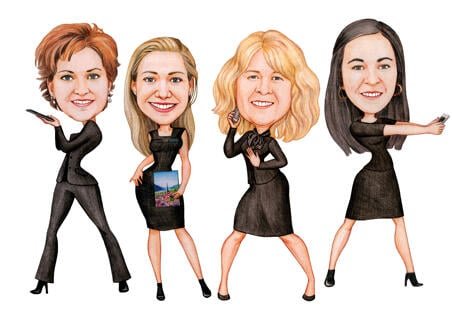 Женский коллектив карикатура