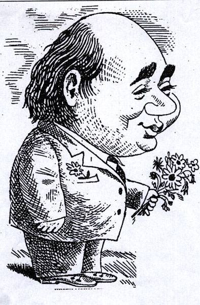 Евгений Леонов шарж