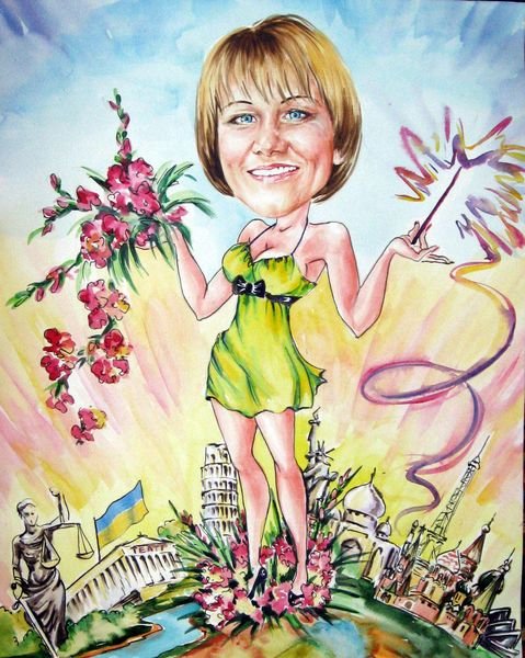 Шарж Дачница