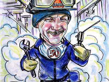 Карикатура сварщика на день рождение