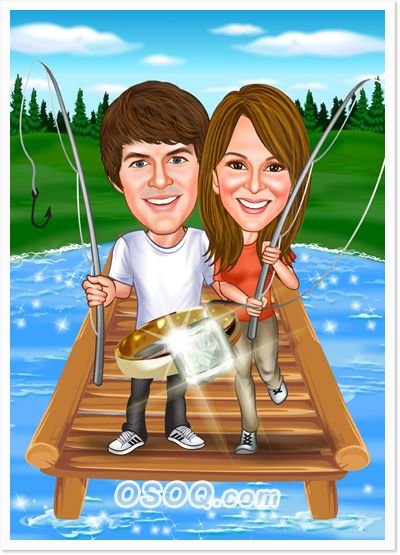 Шарж Рыбак зимой