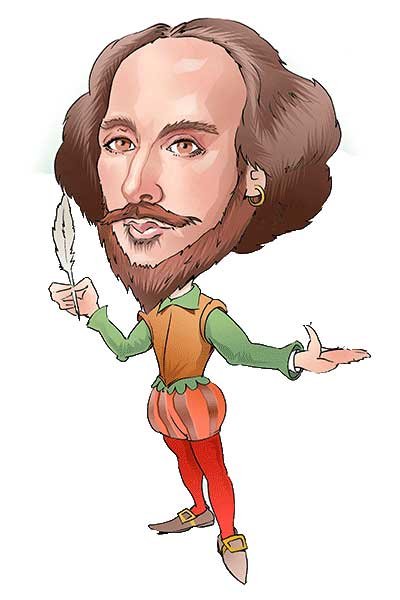 Вильям Шекспир карикатура
