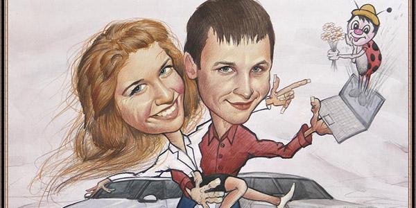 Водитель карикатура