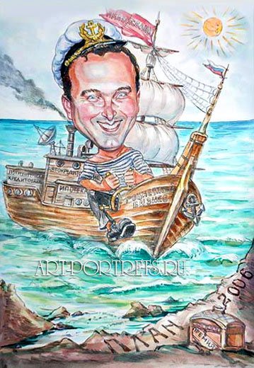 Шарж на корабле