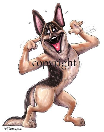 Немецкая овчарка шарж