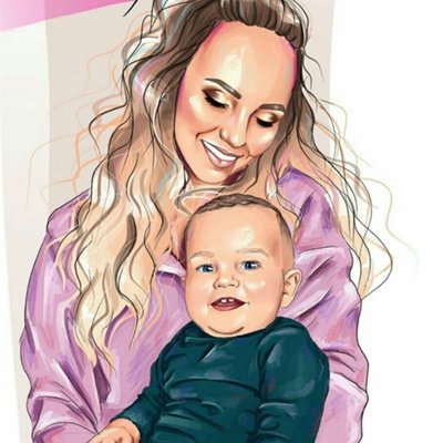 Шарж мама с малышом