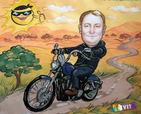 Шарж байкер