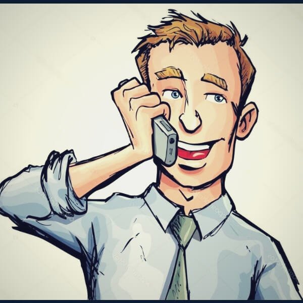 Нарисованный человек разговаривает по телефону
