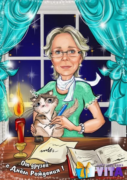 Шарж женщина у компьютера