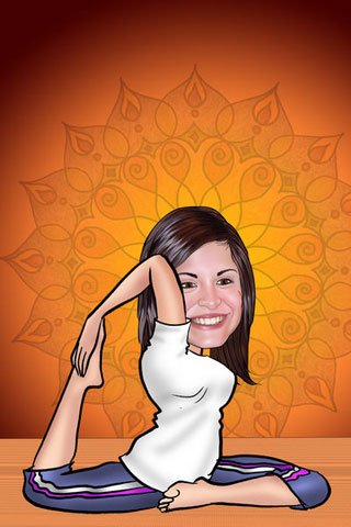 Шарж женщина йога