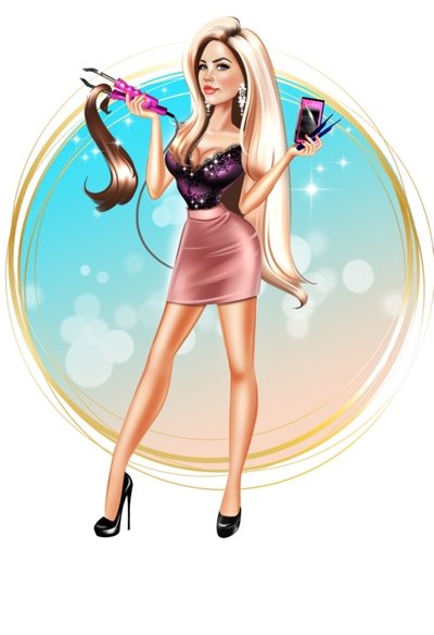 Шарж девушка парикмахер