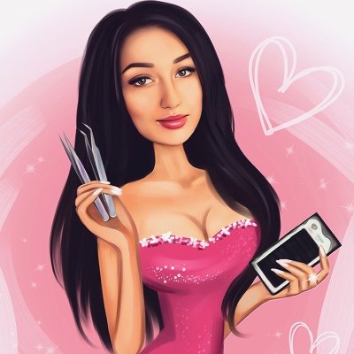 Шарж девушка брюнетка без челки