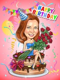 Шарж с днем рождения женщине