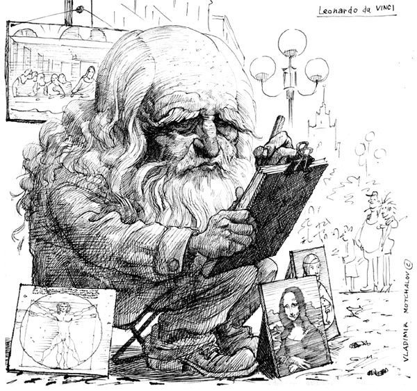 Леонардо да Винчи caricature