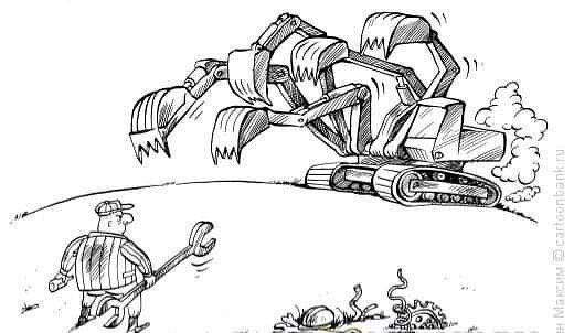 Экскаватор карикатура