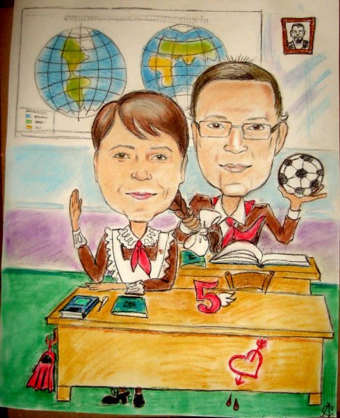 Шарж школьник