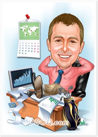 Шарж женщина в офисе