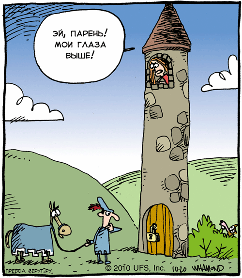 Принцесса в башне карикатура