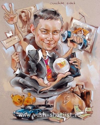 Шарж в кресле