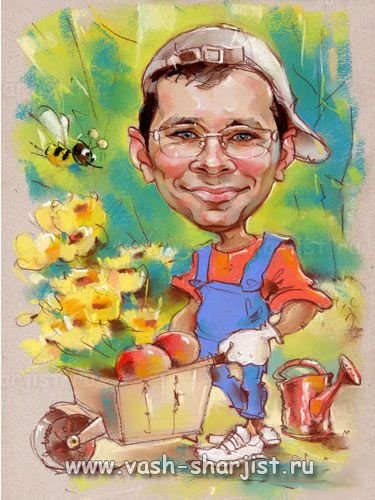 Шарж Дачница