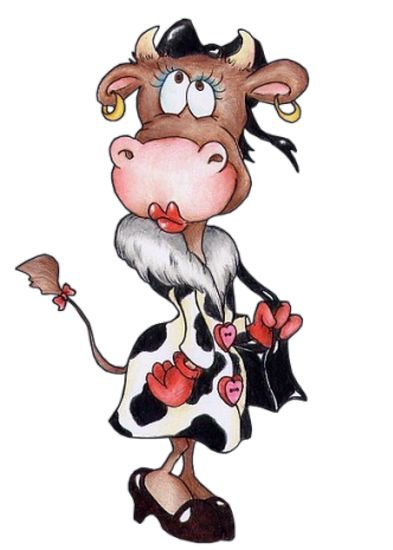 Юмористическое изображение коровы