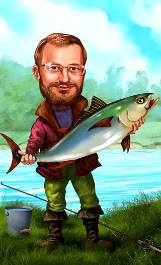 Шарж Рыбак
