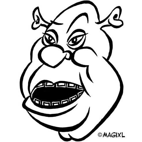 Шрек карикатура карандашом