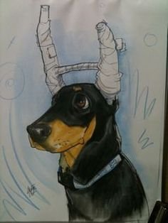 Доберман карикатура