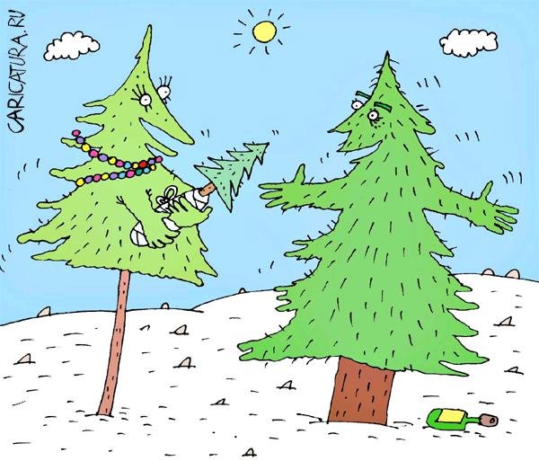 Новогодние шаржи карикатуры