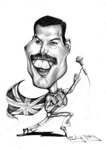 Шарж на Фредди Меркури