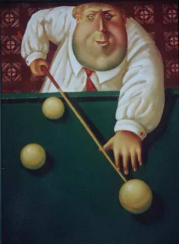 Бильярдист карикатура