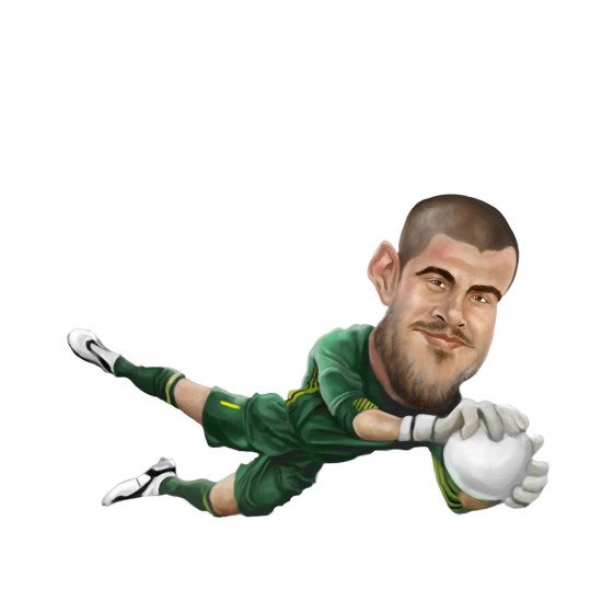 Карикатура футболиста вратаря