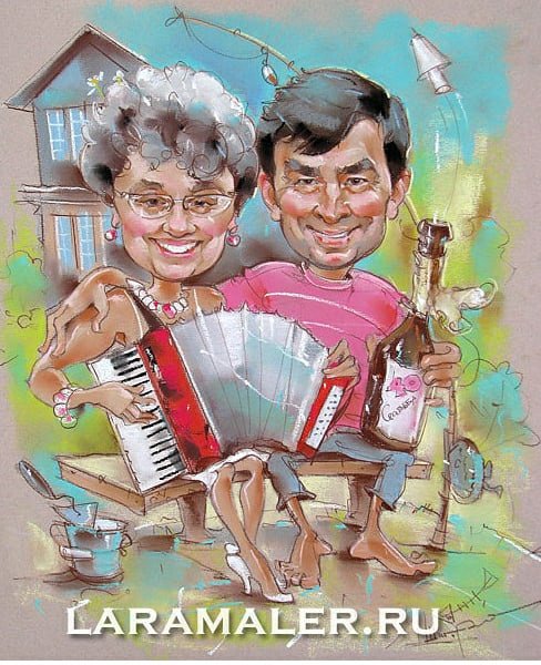 Шарж с гармошкой
