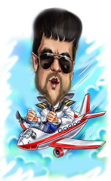 Шарж летчик