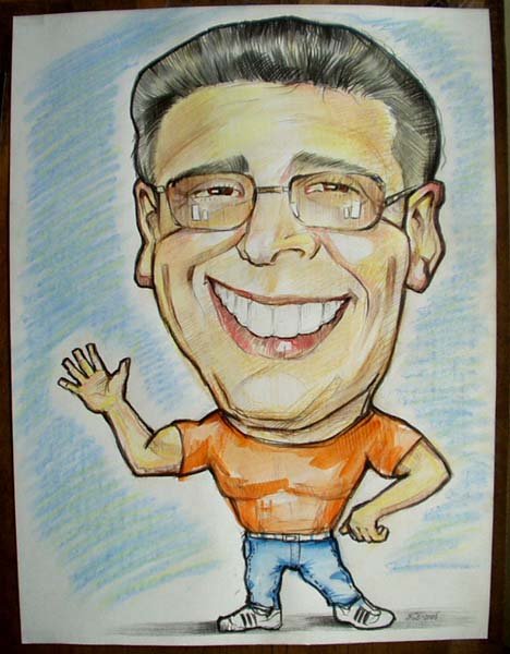 Карикатура мужчина в очках