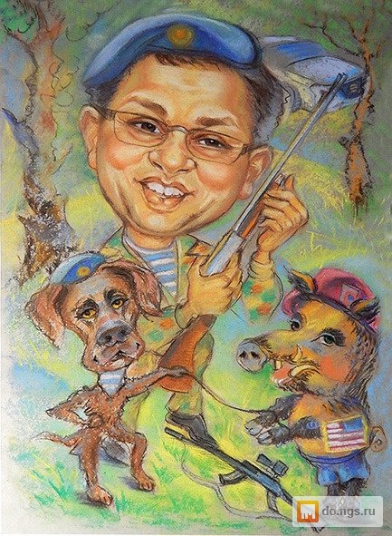 Шарж любитель собаковод