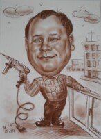 Шарж отец и сын