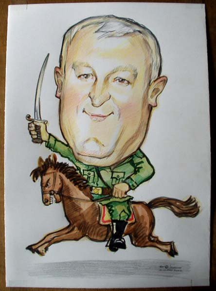 Шарж мужчина на коне