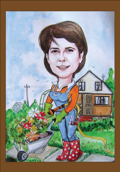 Женщина на огороде карикатура