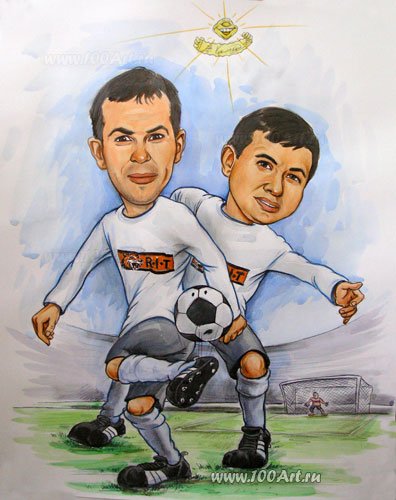 Двойной футбольный шарж