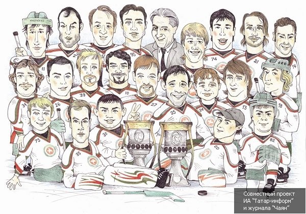 Шарж хоккейная команда холст