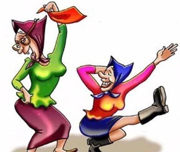 Карикатура пьяных подружек