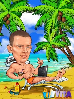 Карикатуры на пляже