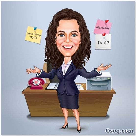 Шарж офисный работник женщина