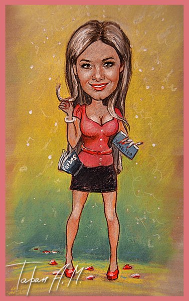 Шарж красивая девушка