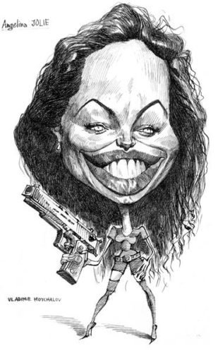 Шарж рисунок Анджелина Джоли
