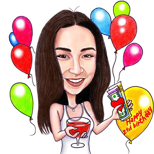 Шарж красивая девушка