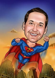 Шарж на супергероев