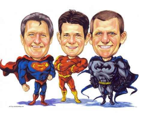 Шарж Супергерои Супермен